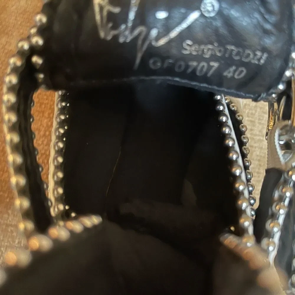 Sergio Todzi GF0707 white studded ankle boots with adjustable buckle str…